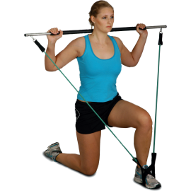 Gryf fitness z ekspanderem Clip-Tube Bodylastics Workout-Stick | długość 120cm| ID: 173WA by Bodylastics | Image #1 klubfitness.