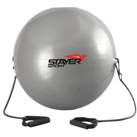 Piłka gimnastyczna z ekspanderami Stayer Sport | średnica 85cm | srebrna | id: 2081 by Stayer Sport | image #1 klubfitness.pl