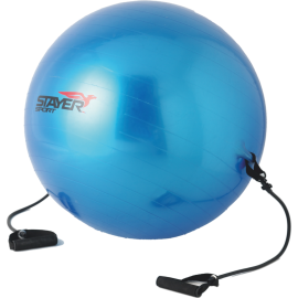 Piłka gimnastyczna 85cm Stayer Sport z ekspanderami | niebieska z pompką| ID: 2077 by Stayer Sport | Image #1 klubfitness.pl