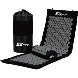 Mata akupresura masaż 128x48x2cm EbFit czarno-szara z poduszką| ID: 3102 by EB FIT | Image #1 klubfitness.pl