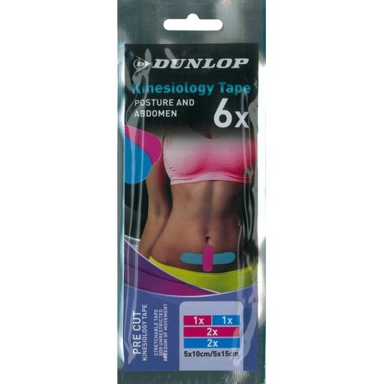 Taśmy kinezjologiczne Dunlop Tape postawa brzuch | zestaw 6x| ID: 8002 by Dunlop | Image #1 klubfitness.pl